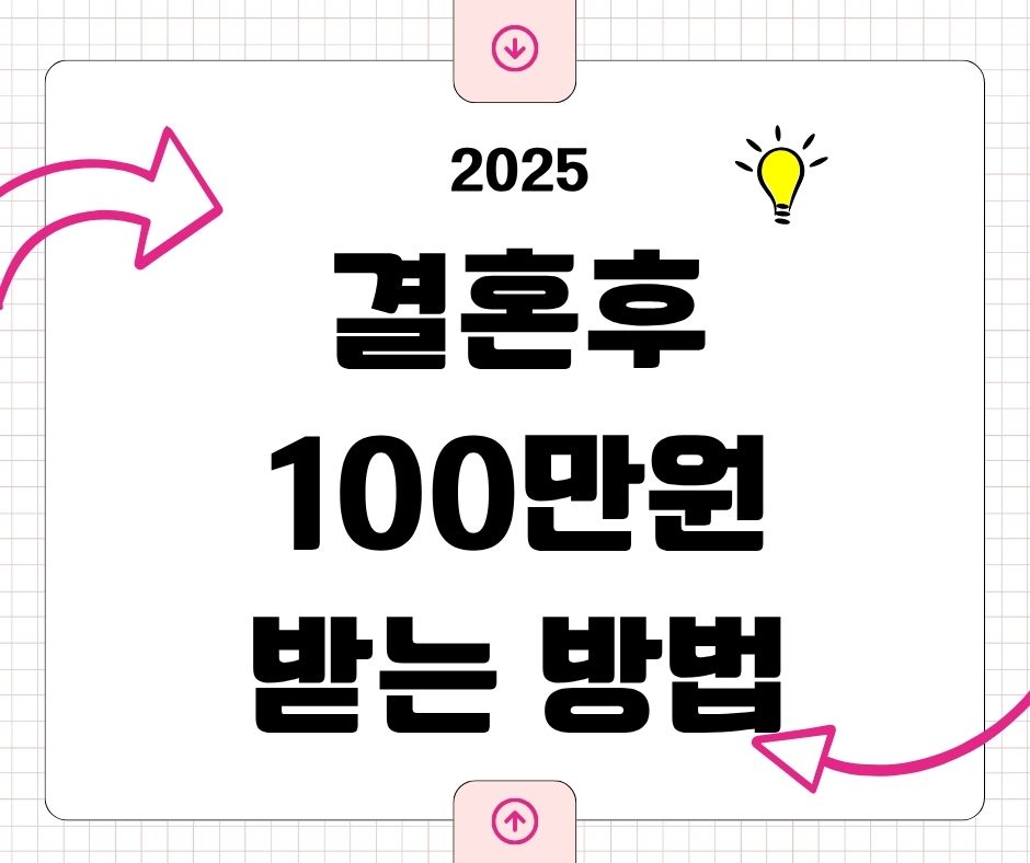 신혼부부 결혼후 100만원 받는 방법