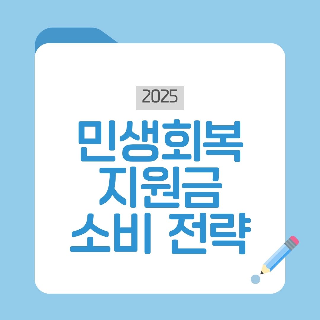 민생회복 소비쿠폰 소비 전략 방법