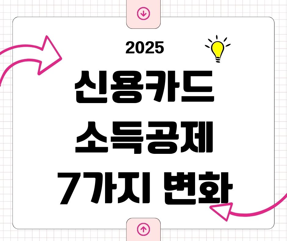 신용카드 소득공제 변화 7가지