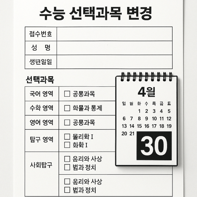 수능 선택과목 변경 방법 썸네일